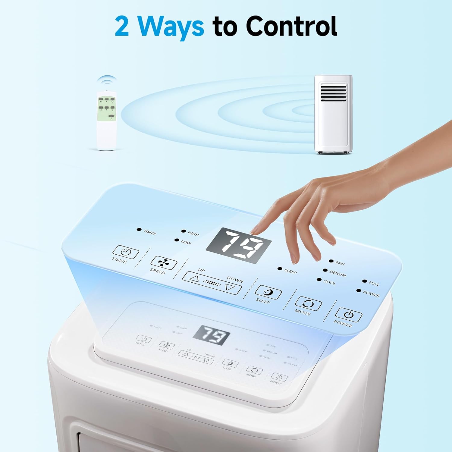 8000 BTU Portable Air Conditioners - Cools 350 Sq.Ft., 3-in-1 Portable AC Units for Rooms with Remote Control,Sleep Mode,24H Timer, AC Unit for Bedroom Apartment Dorms, Window Kit Included