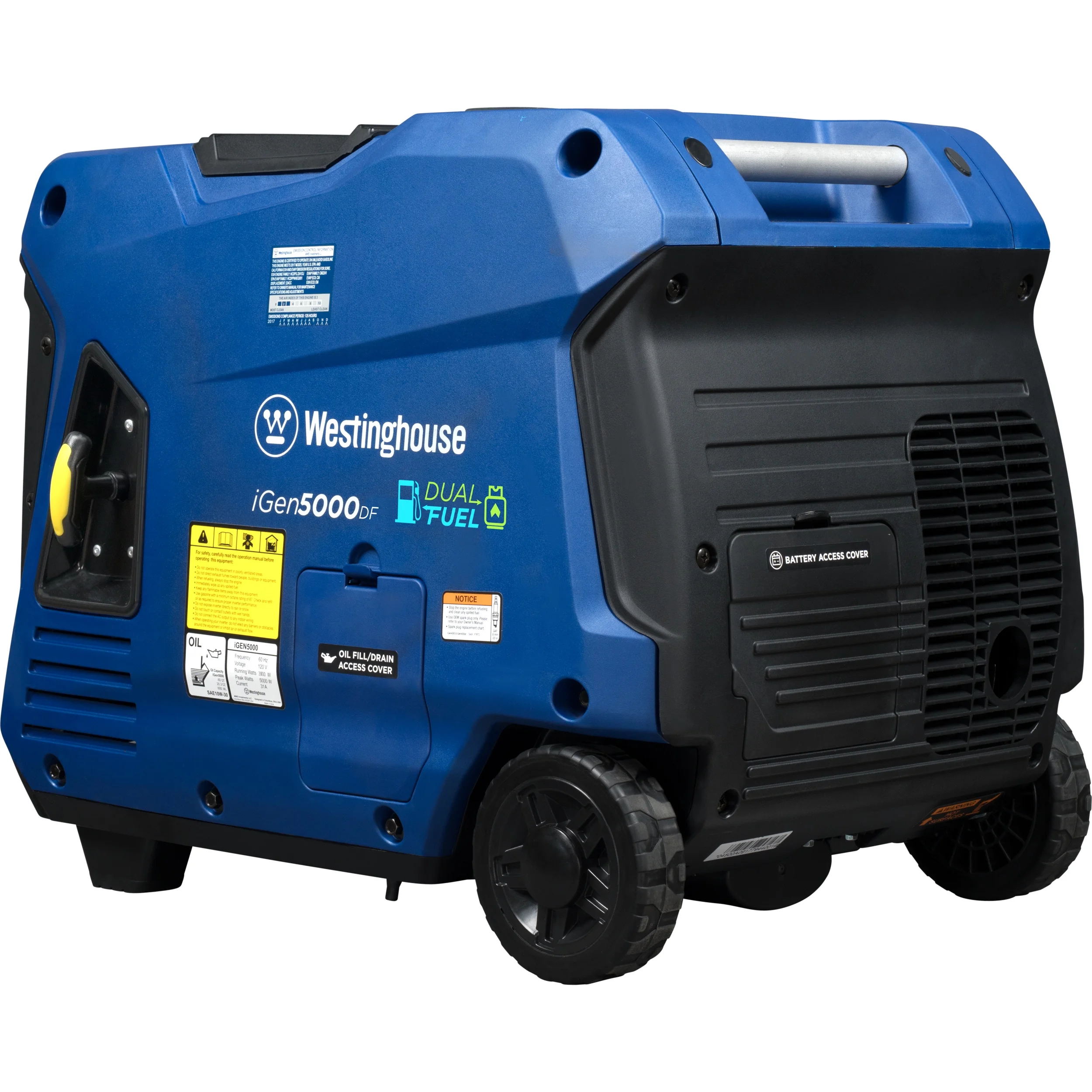 Westinghouse 5000 Watt Electric Start Dual Fuel Portable Inverter Generator with RV Outlet