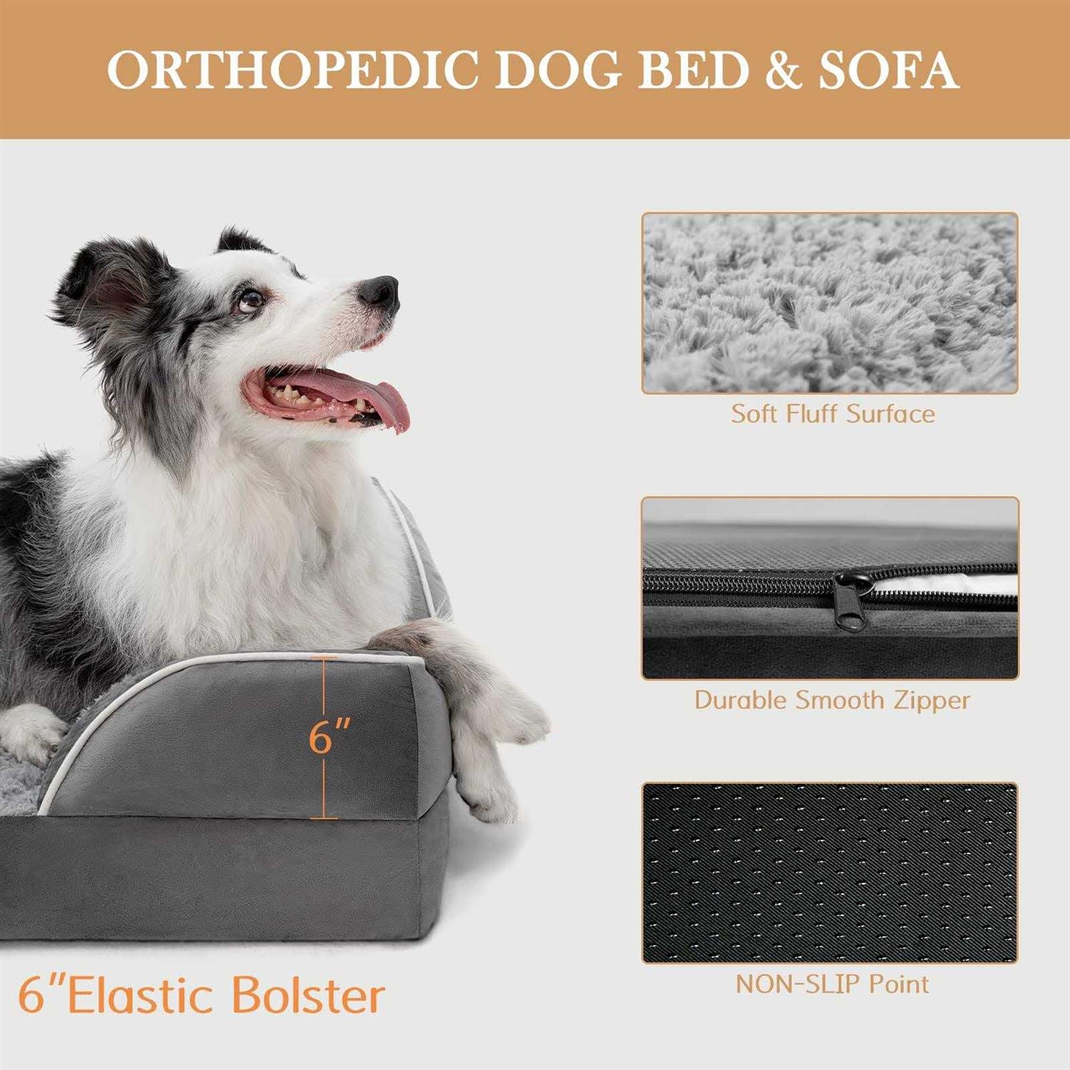 Comfort Expression Jumbo Dog Bed for Extra Large Dogs Waterproof Orthopedic Dog Bed - Pet Supplies online store