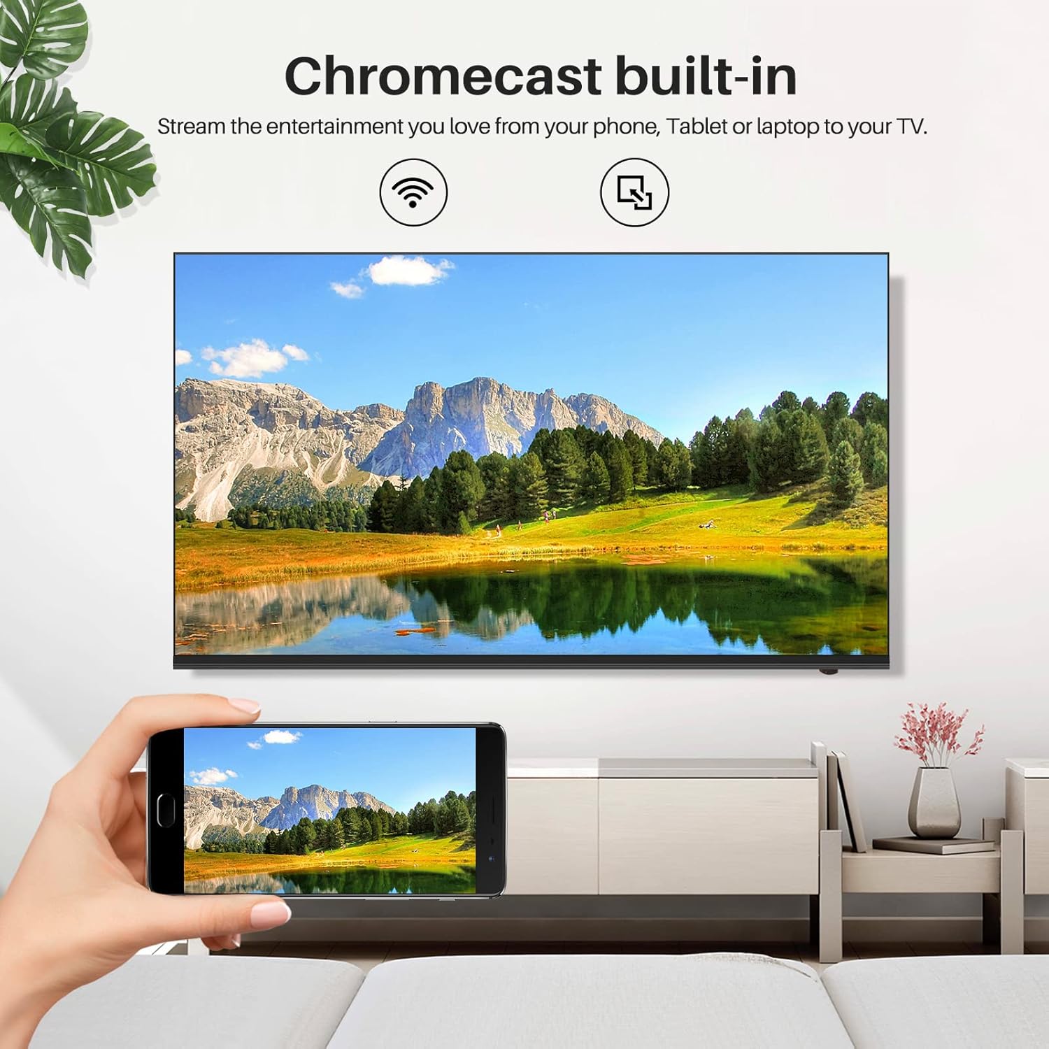 Caixun EC50S1A, 50 inch 4K UHD HDR Smart Android TV with Google Assistant (Voice Control), Screen Share, HDMI, USB, Wi-Fi, Bluetooth(2021 Model)