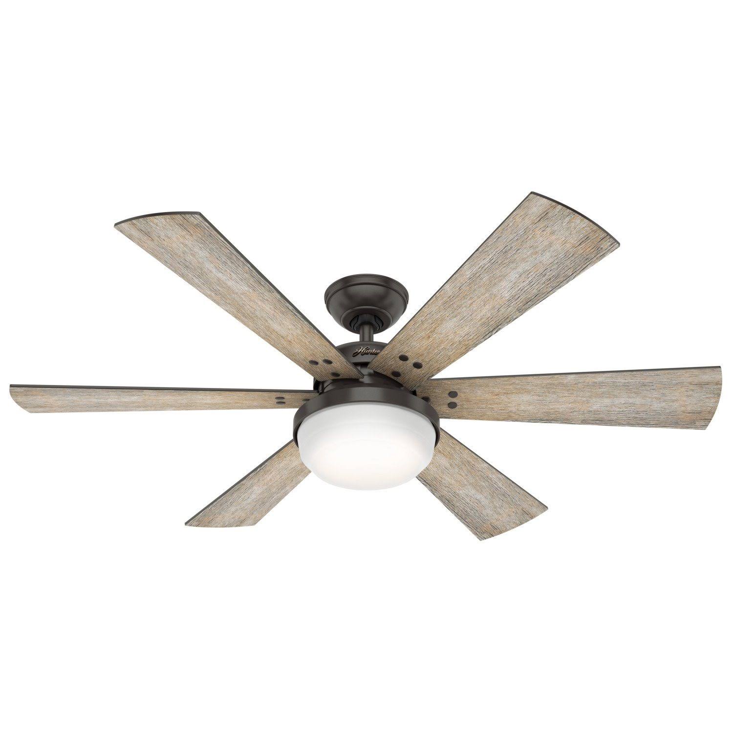 Hunter Cavalry 52 in. LED Indoor Noble Bronze Ceiling Fan with Light Kit and Handheld Remote 59633