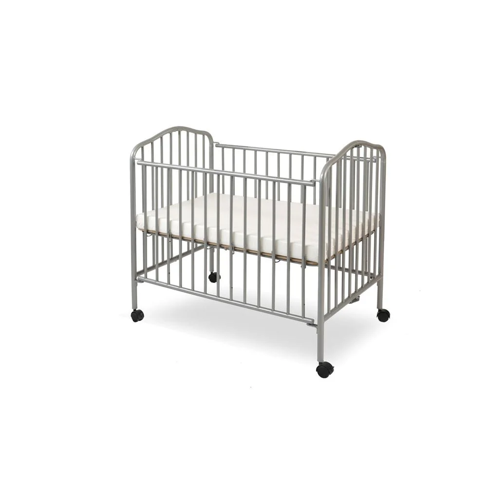 LA BABY Mini/Portable/Compact Crib, Pewter