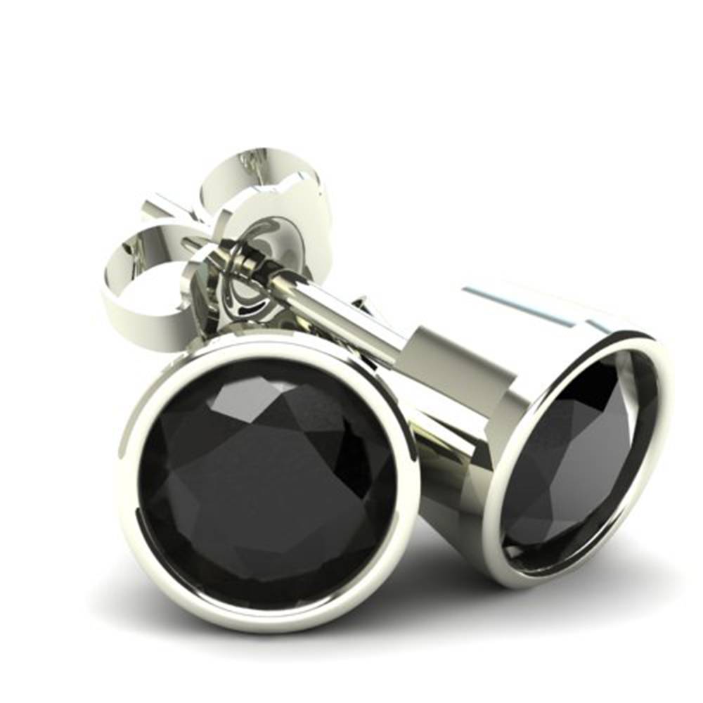 Pompeii3 .33CT Round Brilliant Cut Black Diamond Stud Earrings In 14K Gold