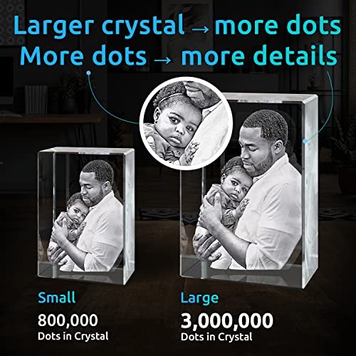 ArtPix 3D Premium Crystal Photo, Personalized Gifts for Mom, Women, Wife, Men, Her, Husband,Grandma, Great Customized Gift With Your Own Photo, Custom Birthday 3D Picture Rectangle, Couples Gifts