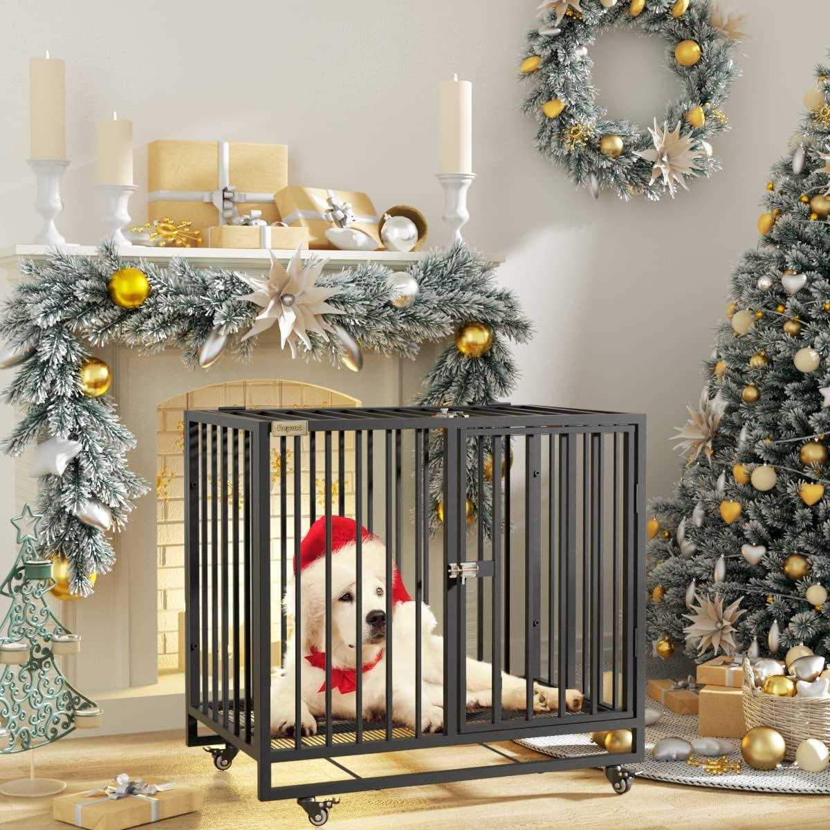 Furpezoo Dog Crate Heavy Duty Strong Steel Dog Cage Medium Dog Kennel with 4 Wheels - Pet Supplies online store