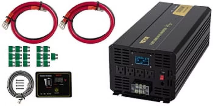 VEVOR Pure Sine Wave Inverter, 5000 Watt Power Inverter, DC 12V to AC 120V Car Inverter, with USB Port, LCD Display, and Remote Controller Power Converter, for RV Truck Car Solar System Travel Camping