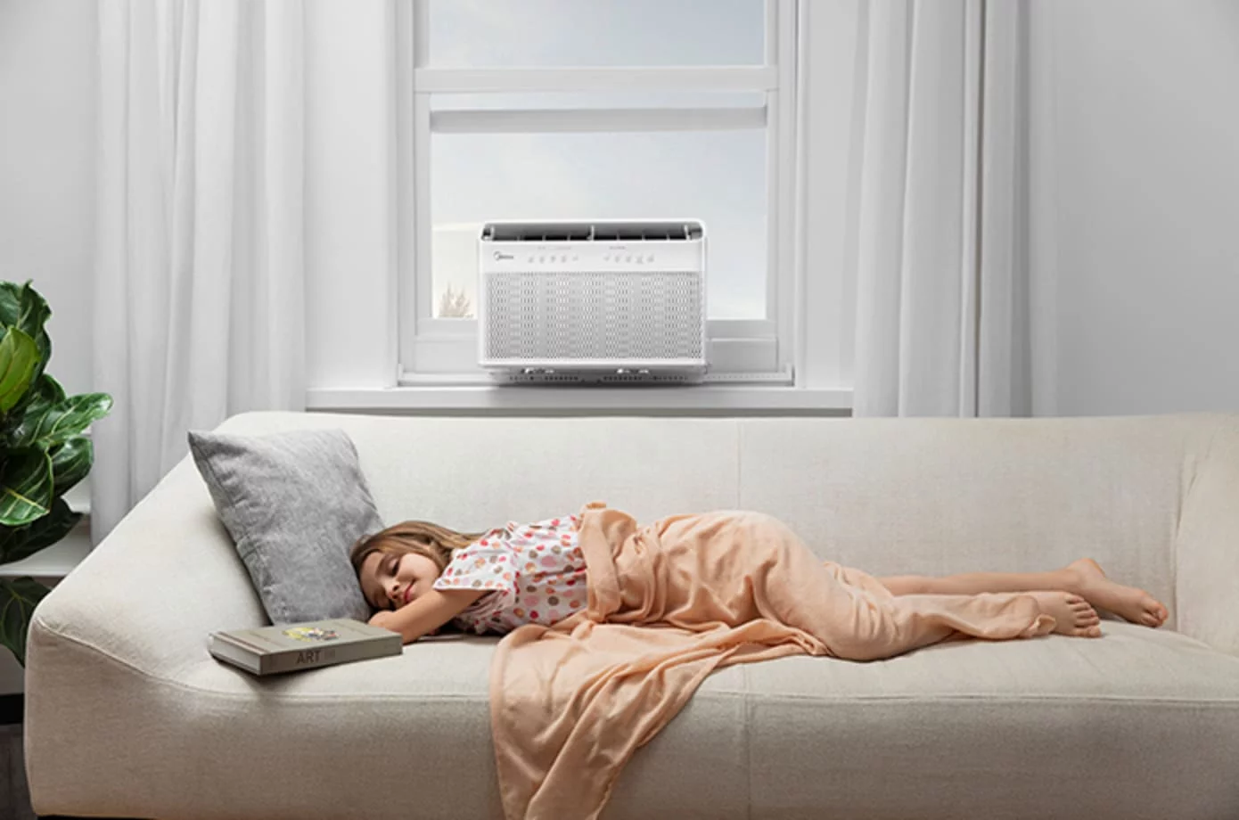 Midea 8,000 BTU Smart Inverter U-Shaped Window Air Conditioner, 35% Energy Savings, Extreme Quiet, Cools up to 350 Sq. ft., MAW08V1QWT