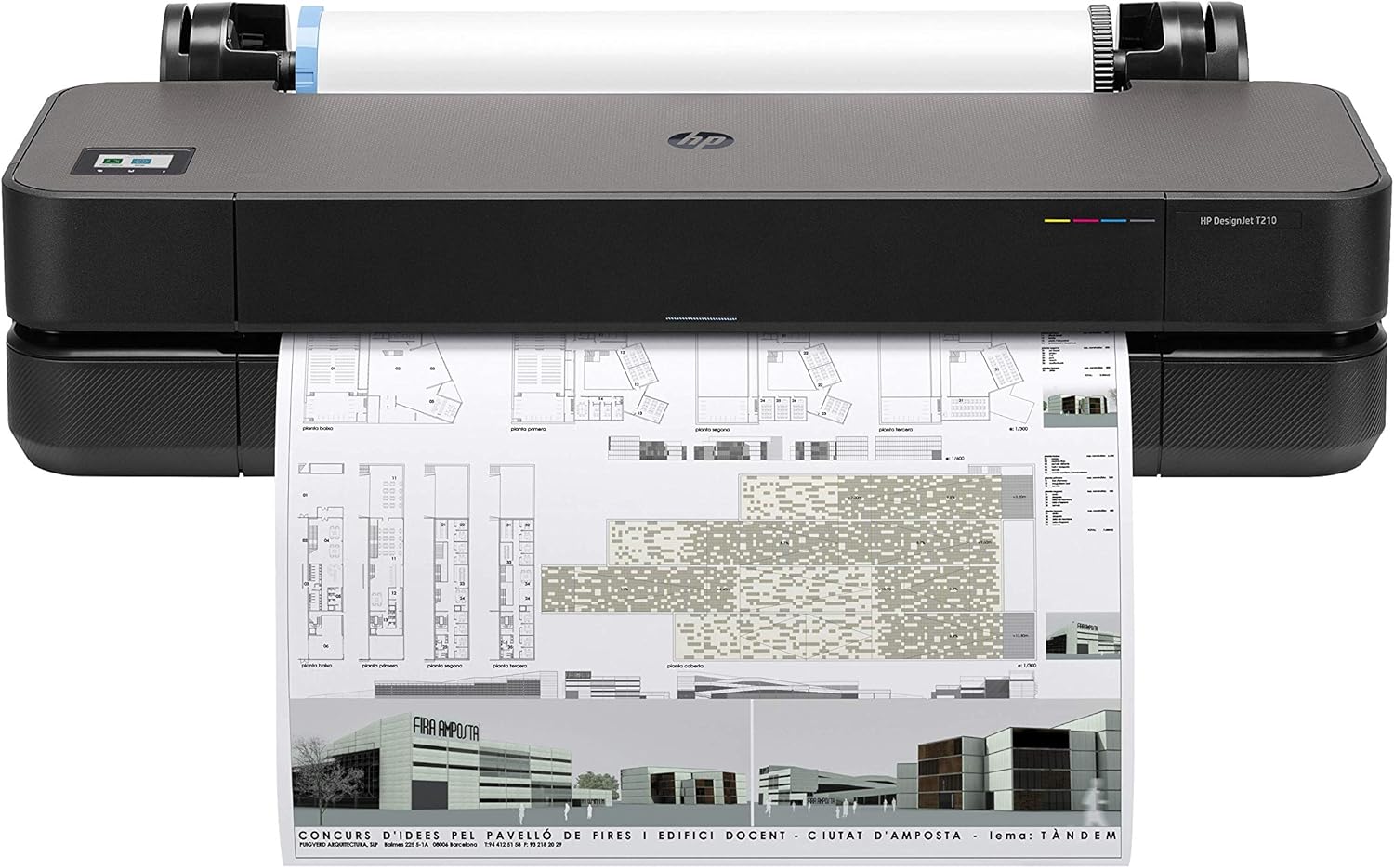 HP DesignJet T210 Large Format Compact Wireless Plotter Printer - 24", with Modern Office Design (8AG32A)
