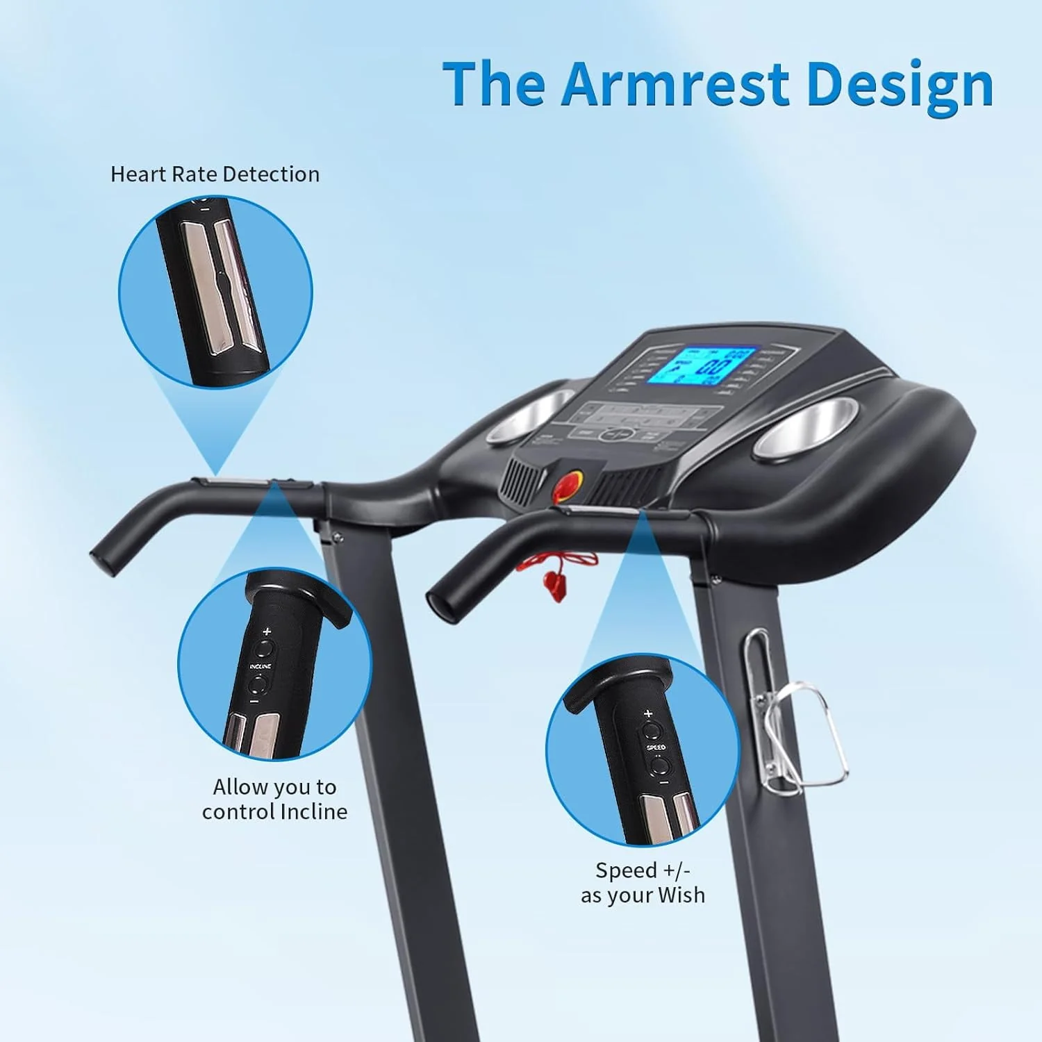 Treadmill with Incline Folding Treadmill with 12-Level Automatic Incline 2.5hp Power 8.5mhp Speed Running Machine 15 Preset Training Program Electric Treadmill for Home Use