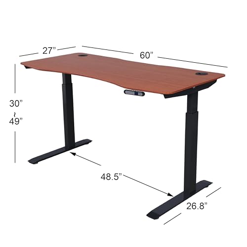 ApexDesk Elite Pro Series 71" x 33" Electric Height Adjustable Stand up Desk, Sit Stand Home Office Desk, Computer Desk - Curved Grey Top/Black Frame