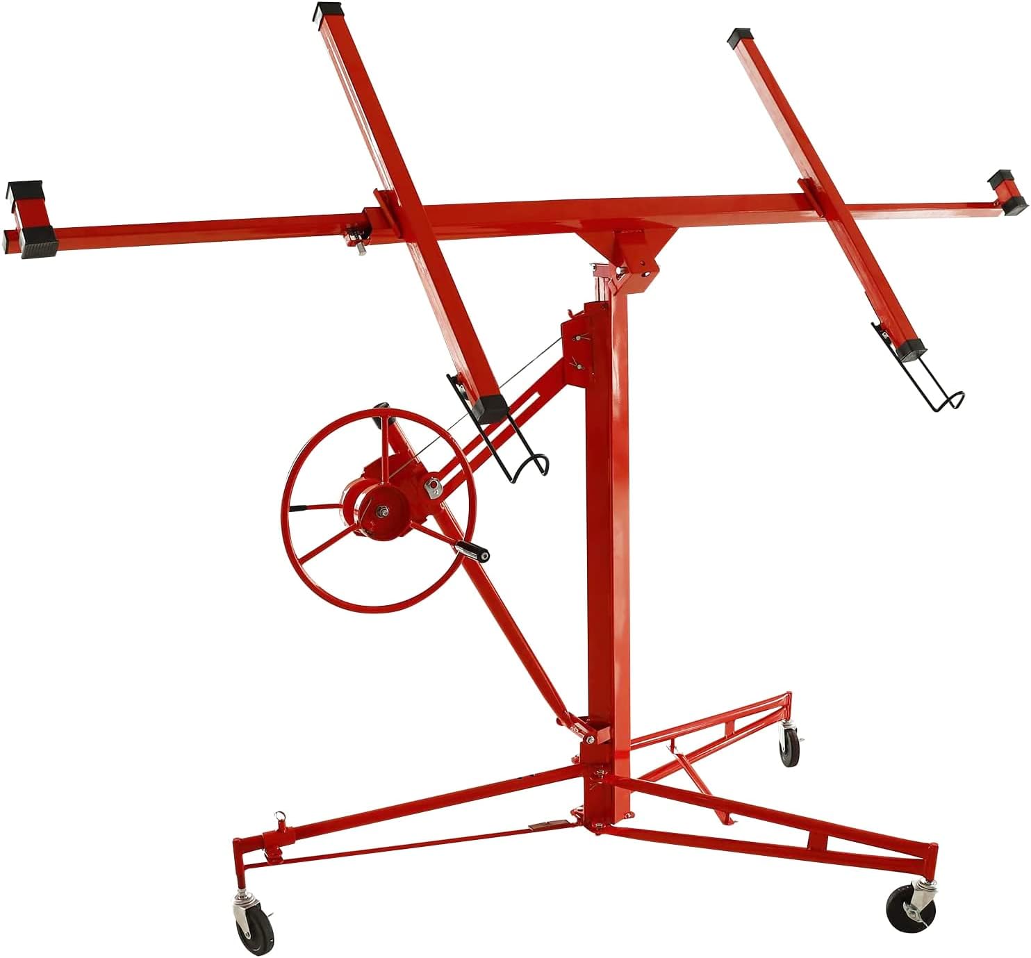 11FT Drywall Lifter Panel Hoist Dry Wall Rolling Caster Lifter Construction Tool 150LB Heavy Duty Sheetrock Hoist Holder (Yellow)