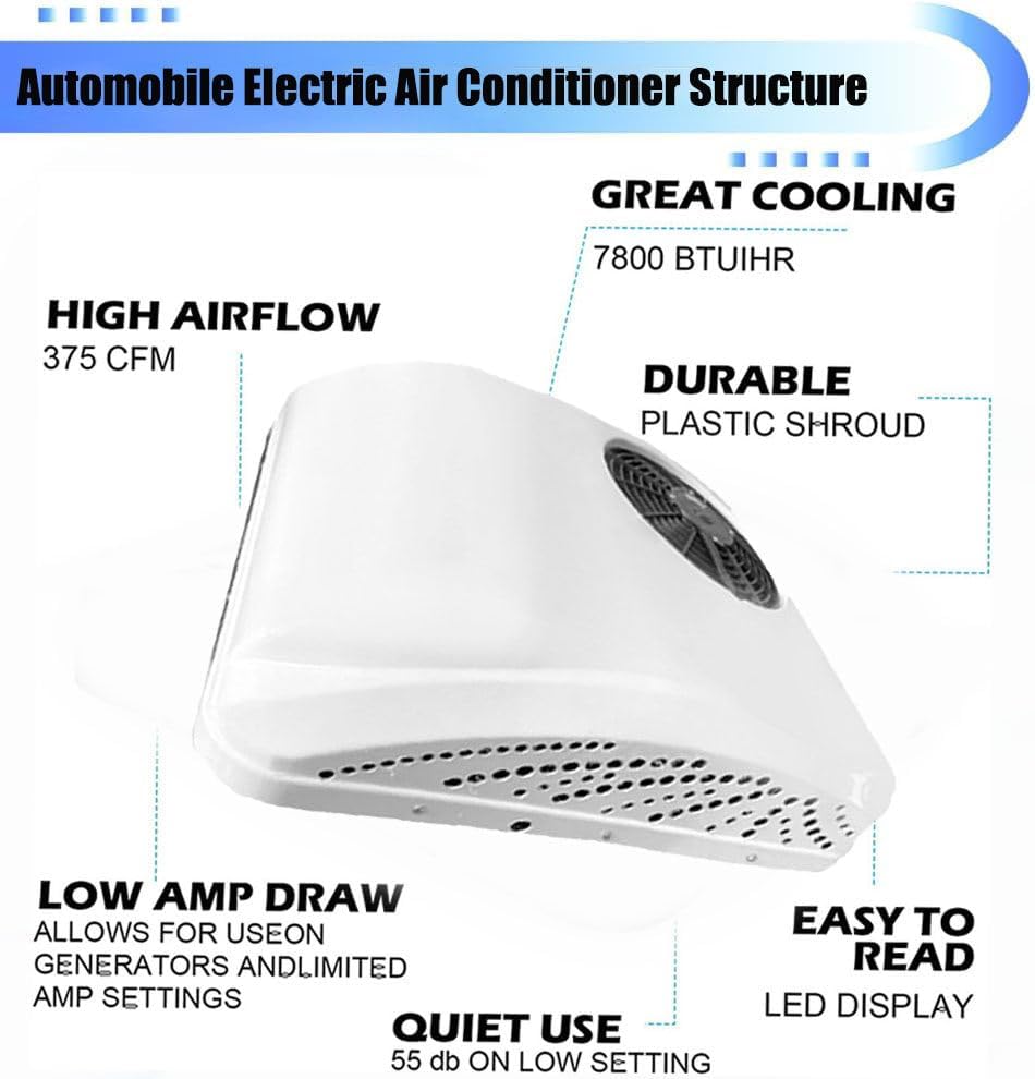 RV Air Conditioners,24V Air Conditioner,Heating and cooling, low noise Electric Truck RV Rooftop Air Cond,Camper Air Conditioner for RV BUS Truck Vehicle