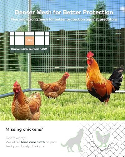 Large Metal Chicken Coop Run with Spire Roof – Outdoor Poultry Cage with Waterproof & UV-Resistant Cover for Chickens, Ducks, Rabbits, and Hens in Yard or Farm Use(8.9’ W x 11.8’ L x 6.6’ H)