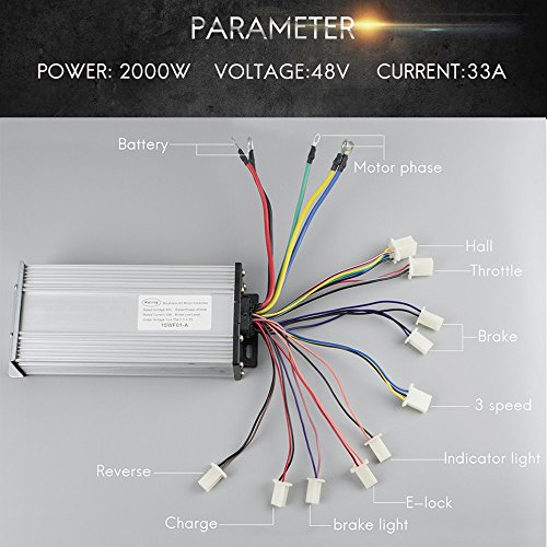 Electric DC Motor 72V 3000W Motor Kit with 48V-72V Brushless Controller and Half Twist Throttle for Go-Carts Programmable Brushless Controller with Temperature Sensing Functio (72V 3000W)