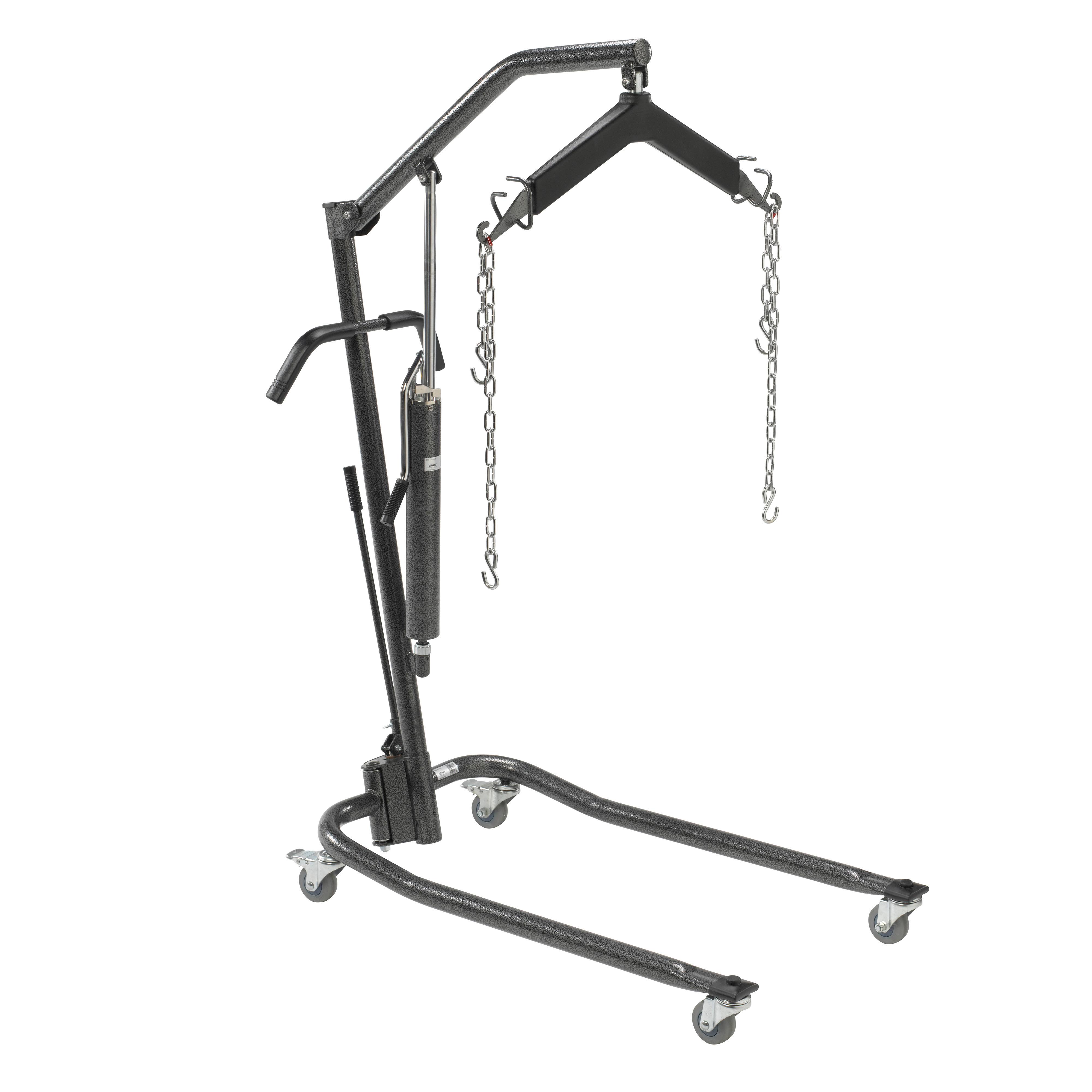 Drive Medical 13023SVLB Hydraulic Patient Lift with Six Point Cradle, 3x22 Casters, Silver Vein