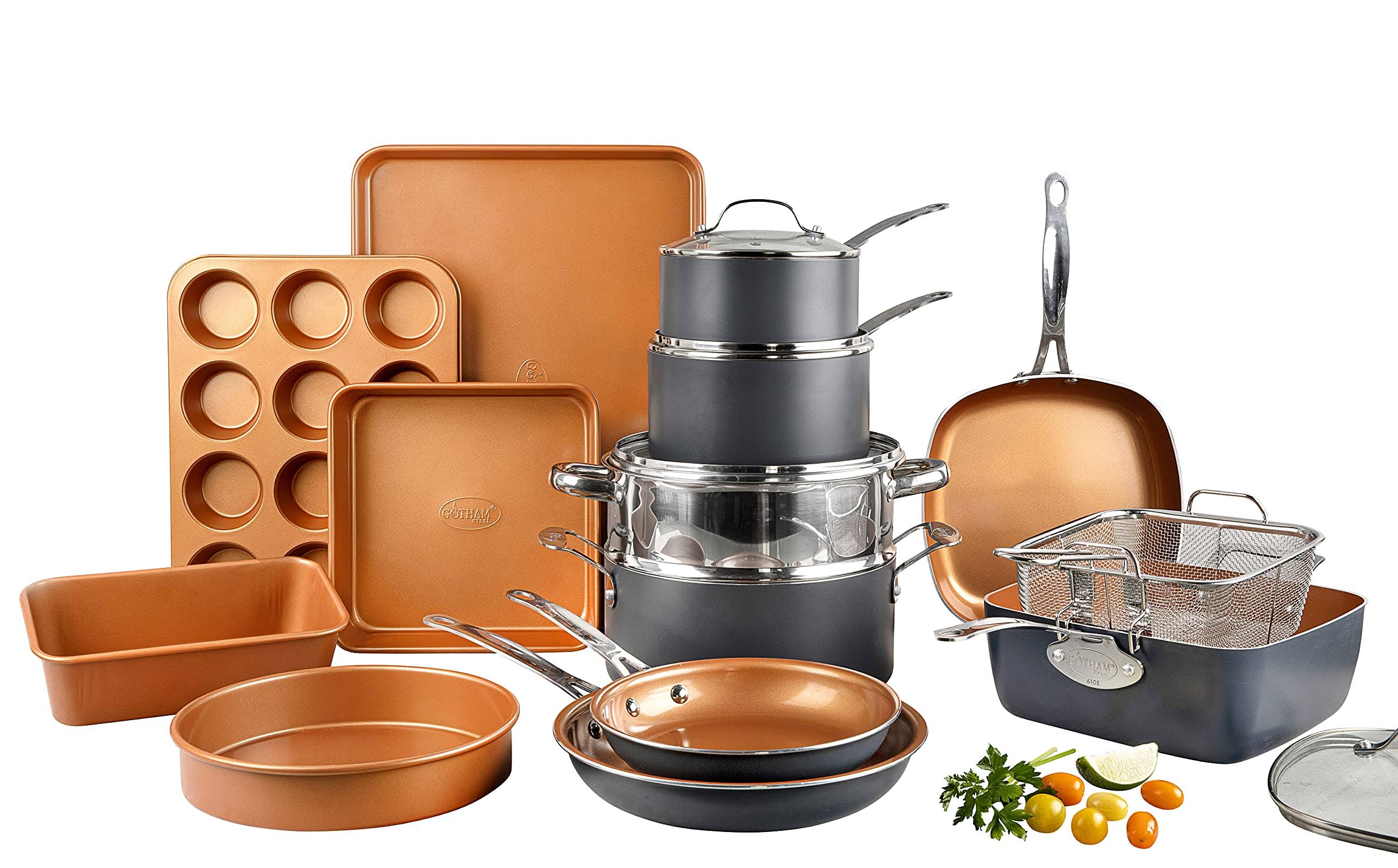 Gotham Steel Pro Hard-Anodized 20-Piece Cookware Set