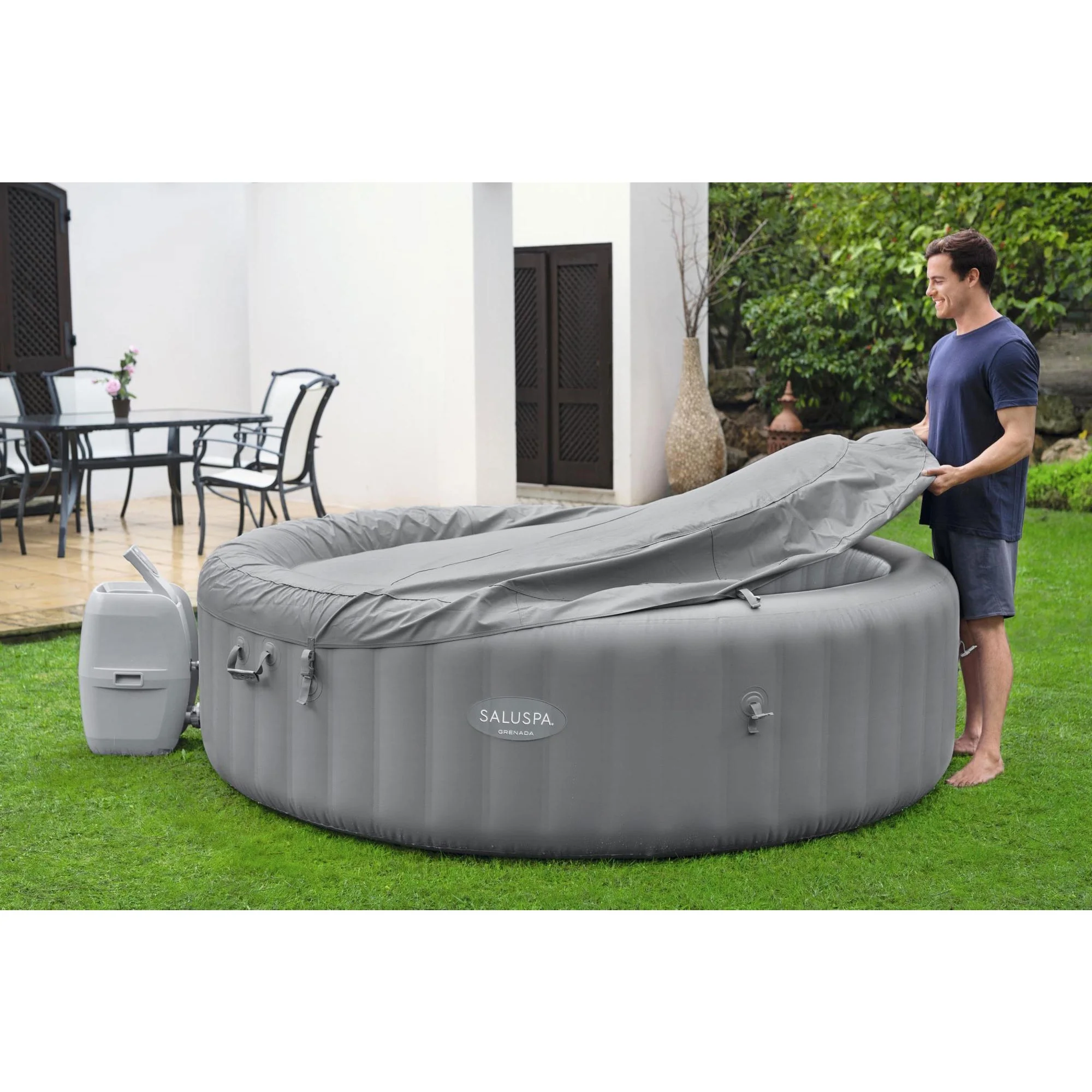 Bestway SaluSpa Grenada 6 Person 357 gal. Inflatable AirJet Hot Tub Spa, Maximum Temperature of 104˚F