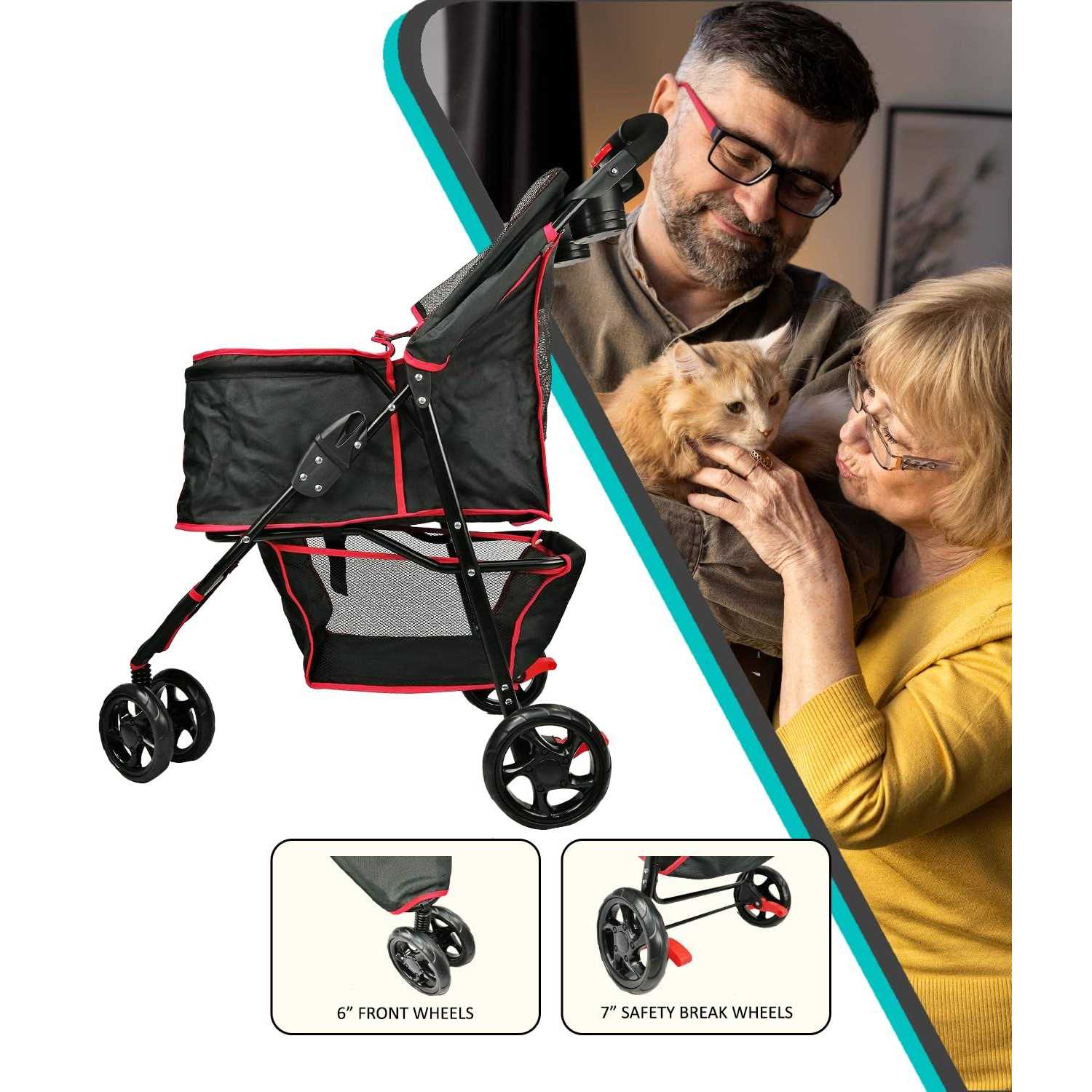 AmorosO Single Jogger Pet Stroller - Pet Supplies online store
