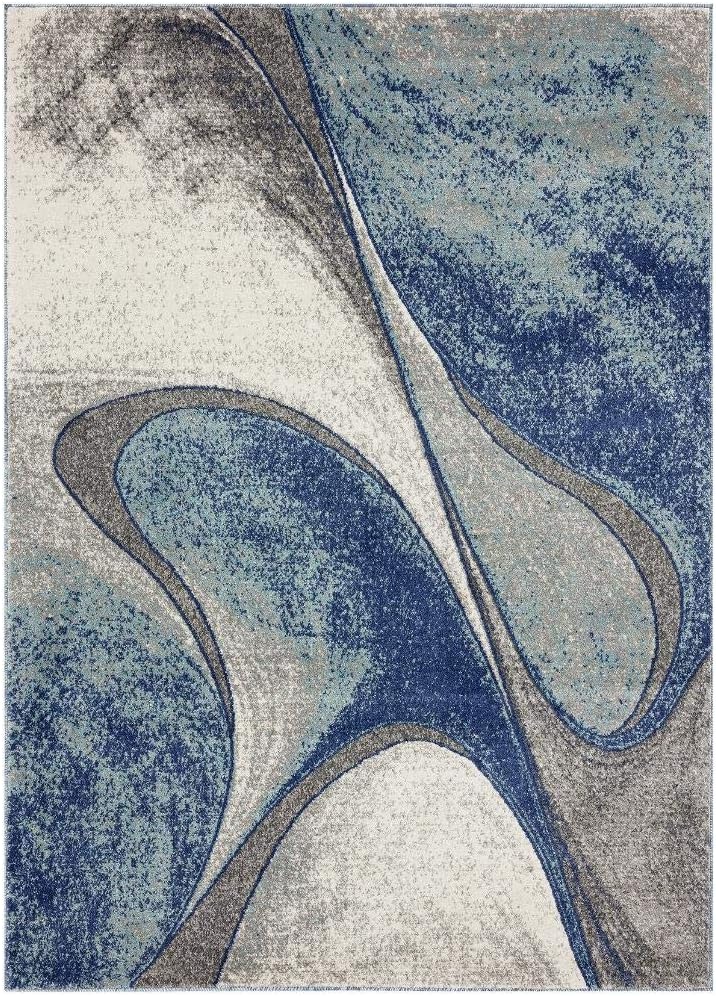 LUXE WEAVERS Spiral Abstract Blue 8x10 Area Rug