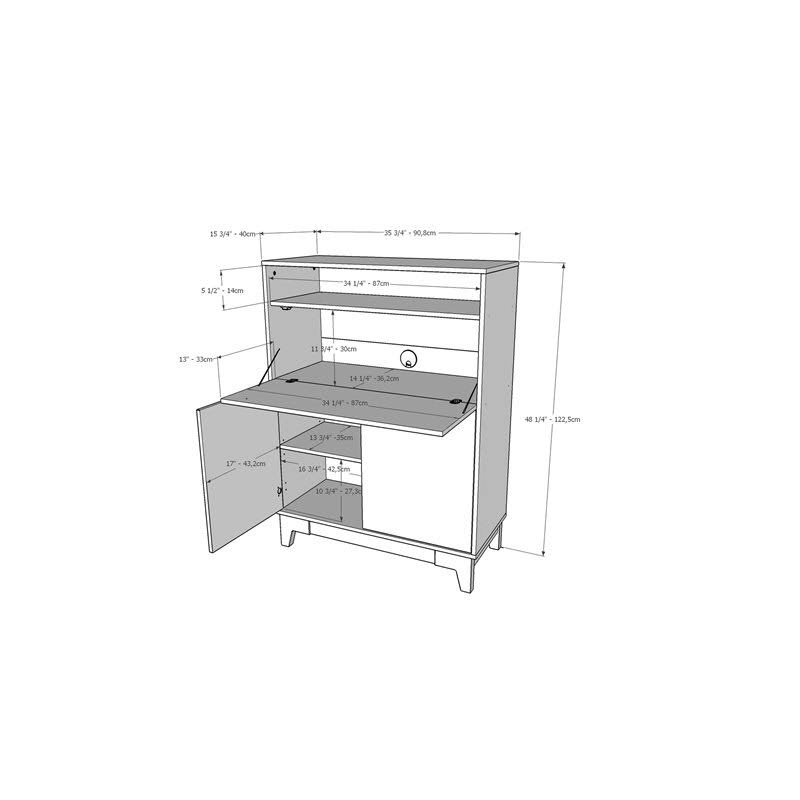 Nexera 402699 Boss Secretary Desk Truffle u0026 Black