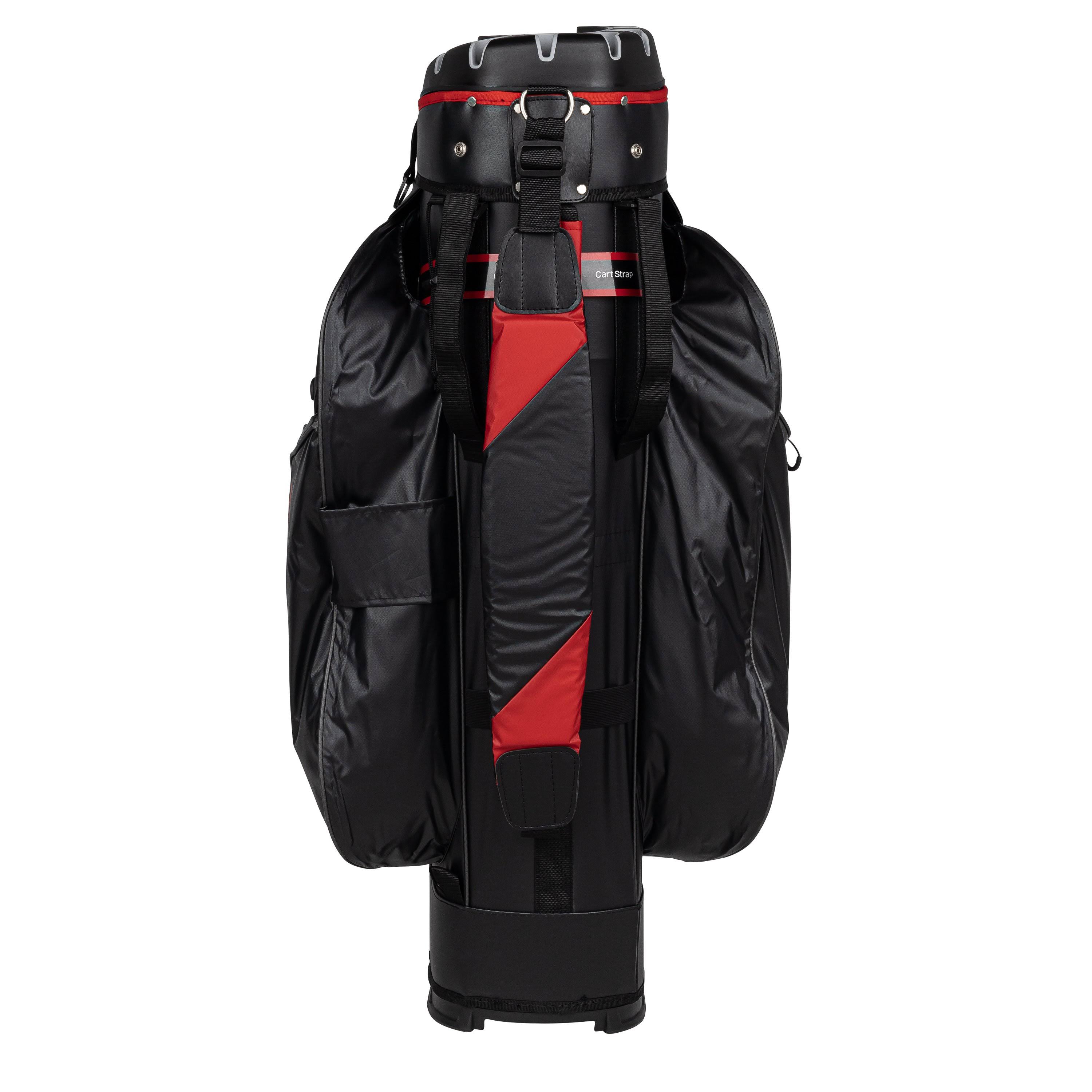 Founders Club Premium 14 Way Cart Bag - Black/Red Waterproof 2024 Best Sellers