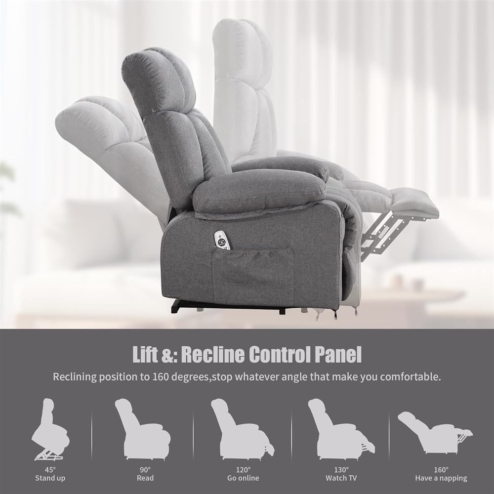 Power Lift Recliner Chair Recliners for Elderly - Lounge Sofa Home Theater Seating with Massage for Adults - Lazy Boy Glider Recliner Nursery Chair for Living Room Electric Recliners Chair