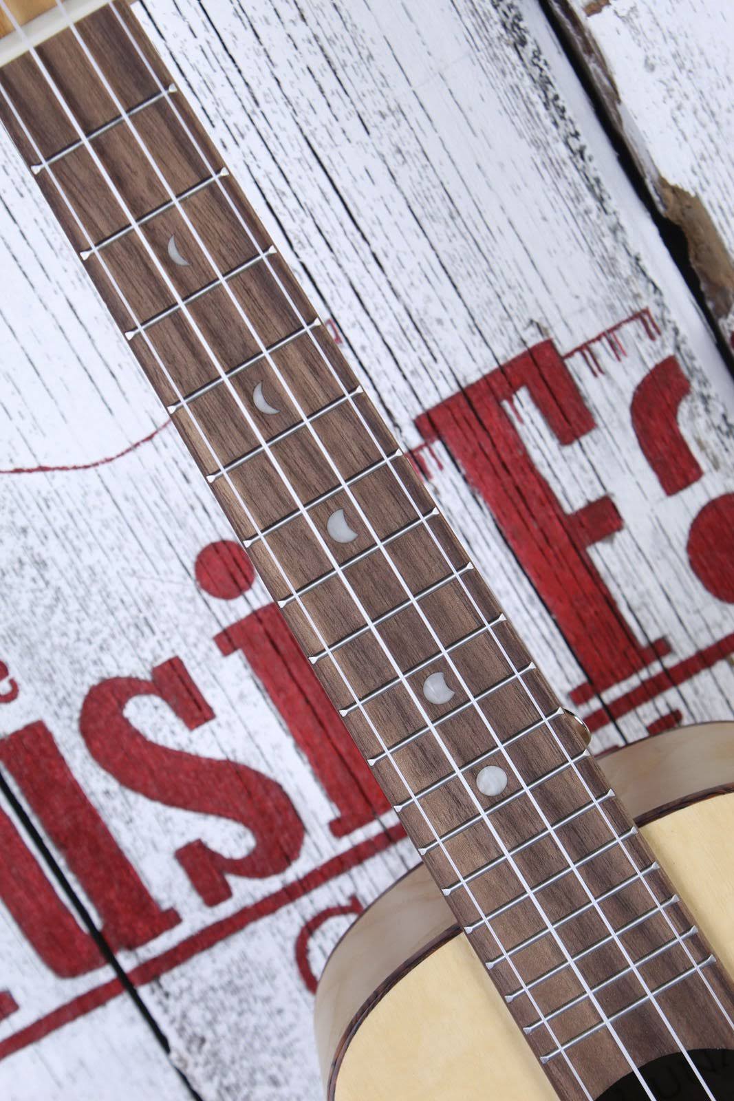 Luna Concert Olive Ash Burl Crescent Ukulele