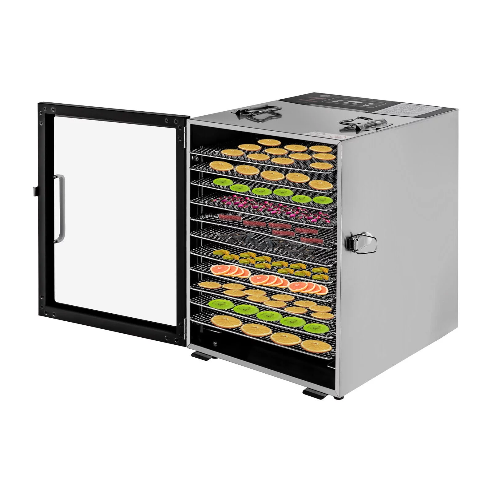 12-Tray Food Dehydrator Stainless Steel Meat Fruit/Vegetable Jerky Dryer Machine