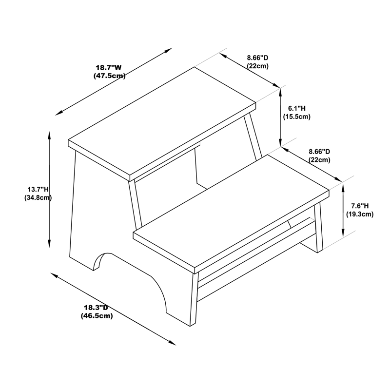 Powell Tyler Bed Step - Espresso