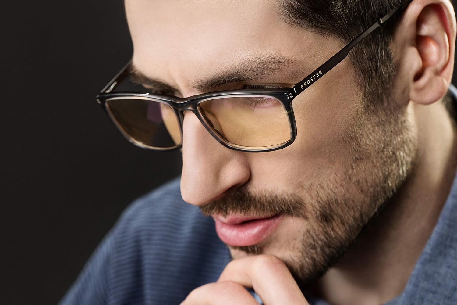 Blue Light Computer Glasses PROSPEK, Amber, Anti Glare Clear Lens, Protect from Screen's Blue Light, High Optical Quality Lenses