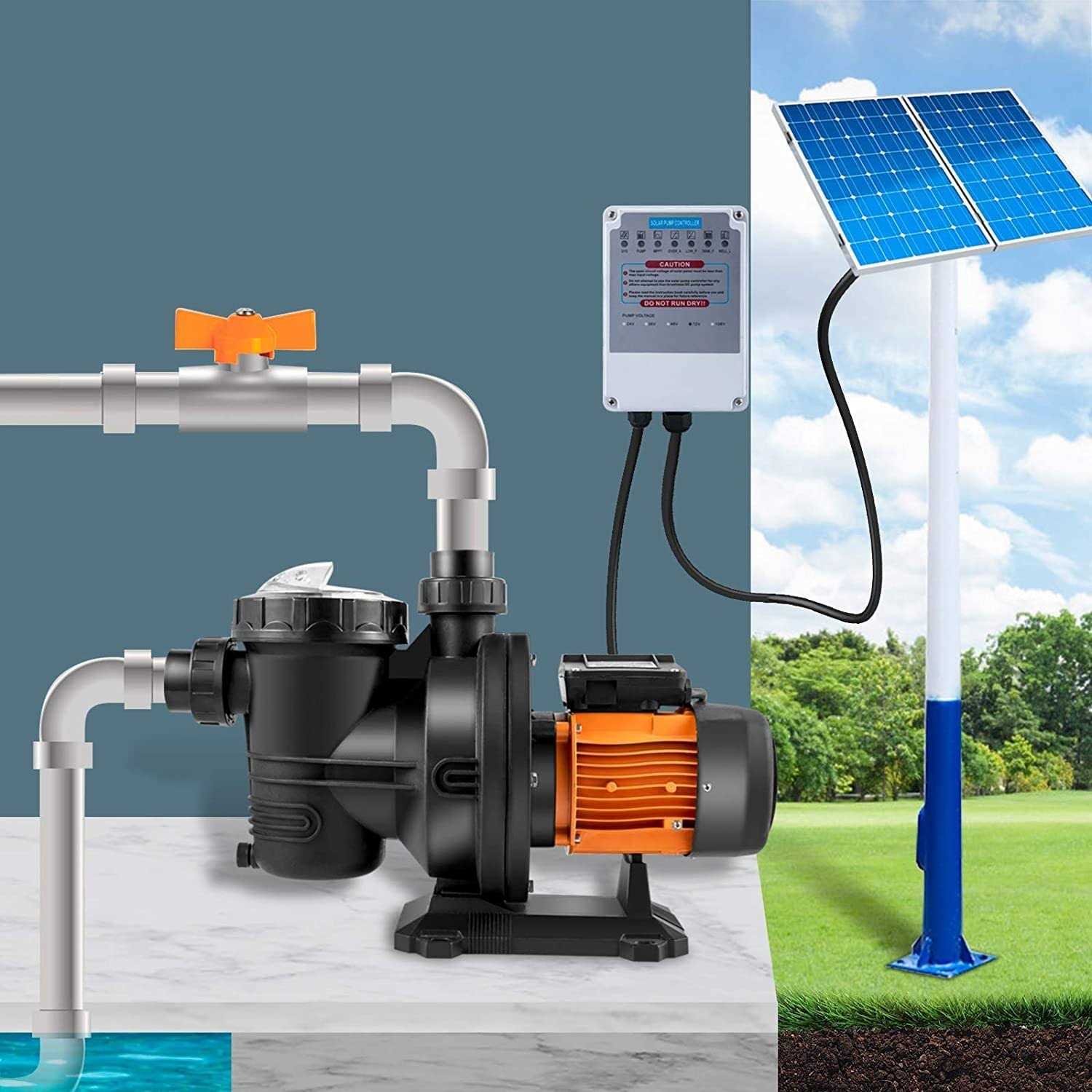 VEVOR 72V Solar Swimming Pool Pump 1.2-HP Pool Pump TYNSB900W00000001V9 - Shop Hardware Tools Online Store