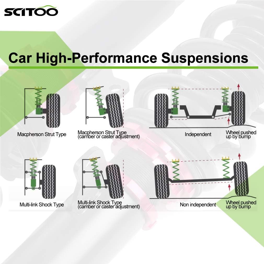 Coilover Suspensions Shock Struts Kits Assembly SCITOO Full Set Shocks Struts Kits fit for 2004 2005 2006 2007 2008 2009 2010 2011 2012 2013 for Mazda 3