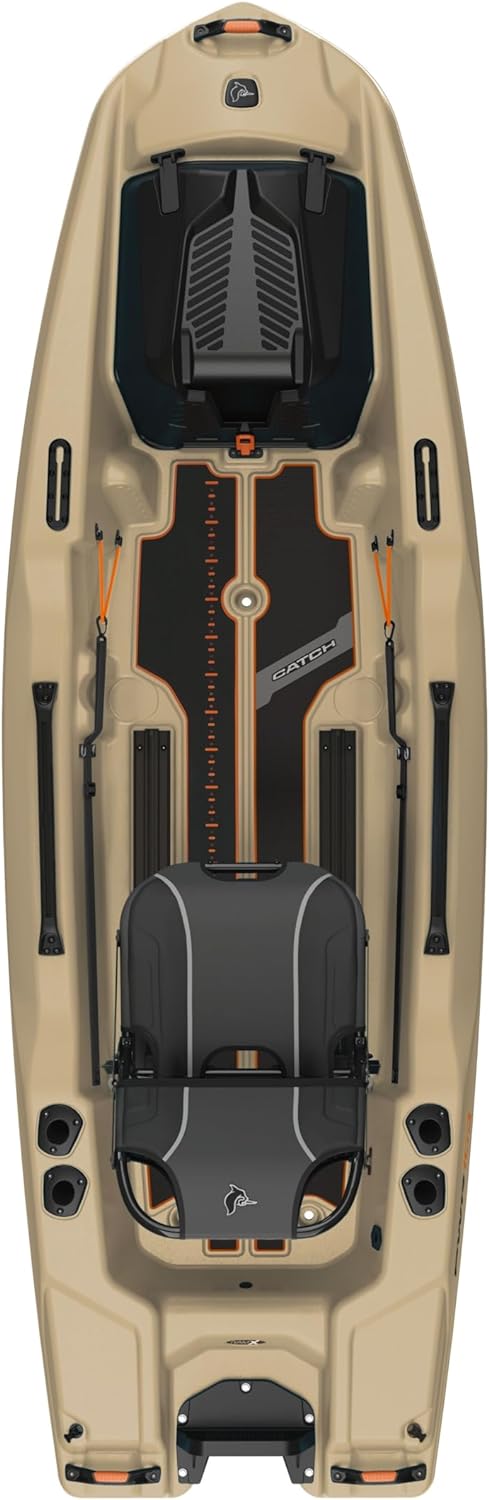 Pelican Catch PWR 100 - Sit-on-Top Fishing Kayak - Ergo360 Seating System - 10 ft - Light Kaki