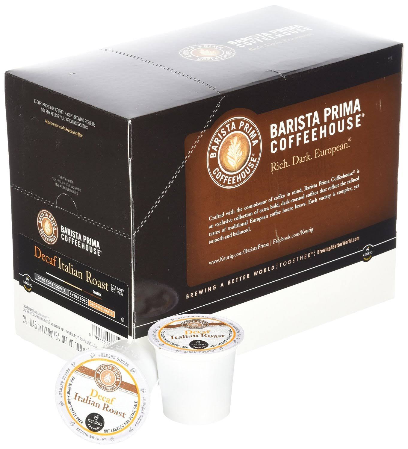 Barista Prima Coffeehouse Italian Roast Decaf Coffee Keurig K-Cup Pods Value Pack 48-Count