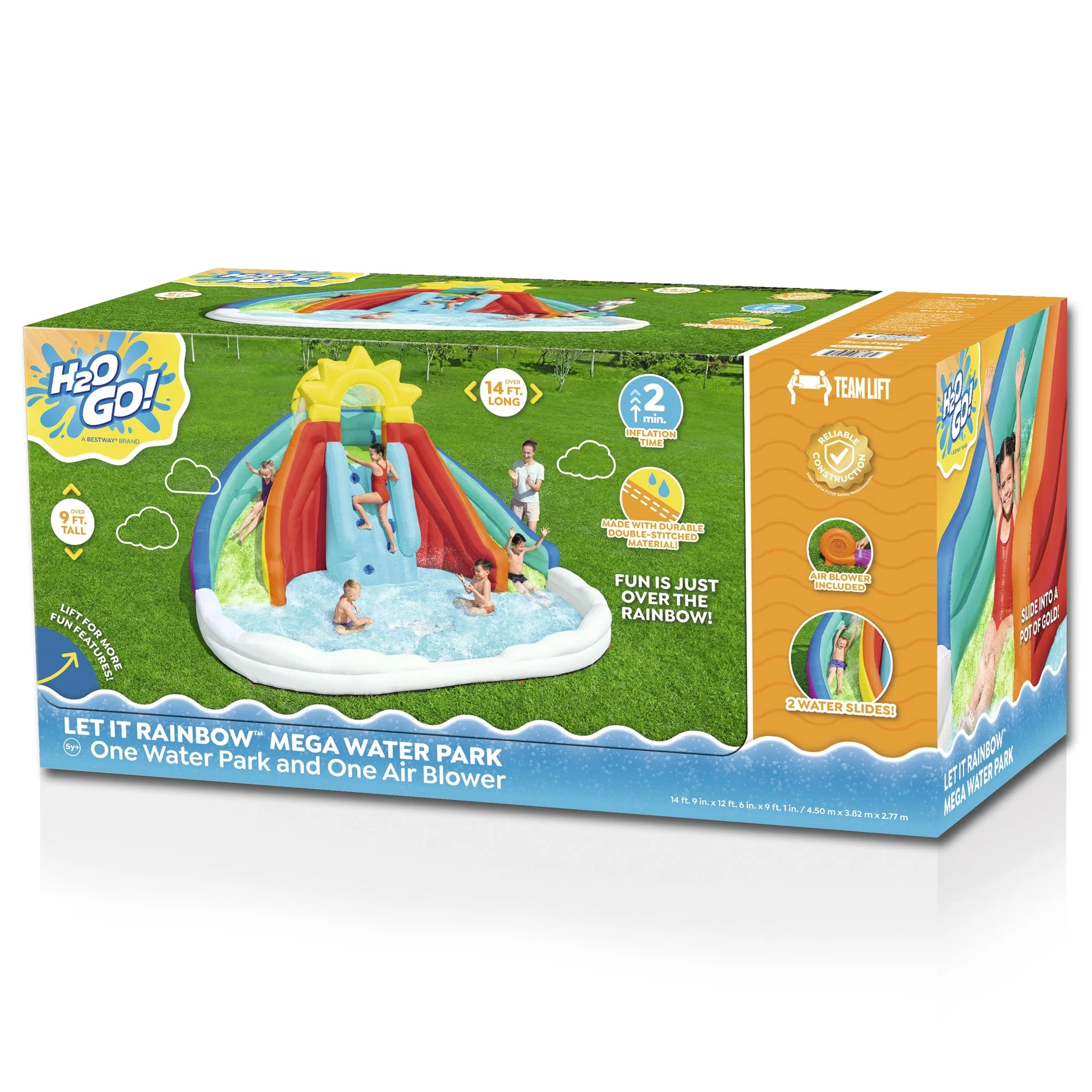 H20GO Let It Rain Inflatable Mega Water Park W/ Extra Large Splash Pool
