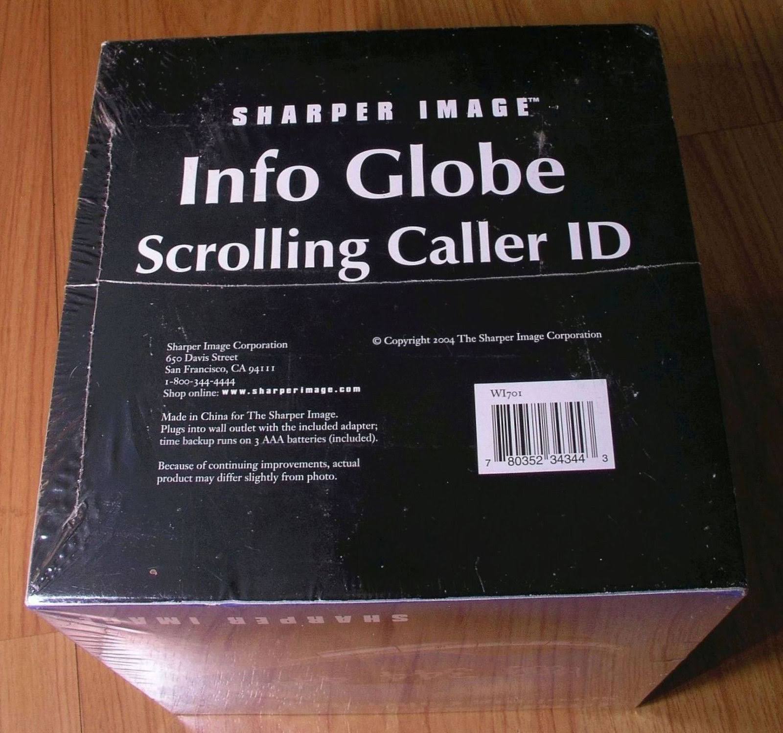 Sharper Image Info Globe Scrolling Caller ID