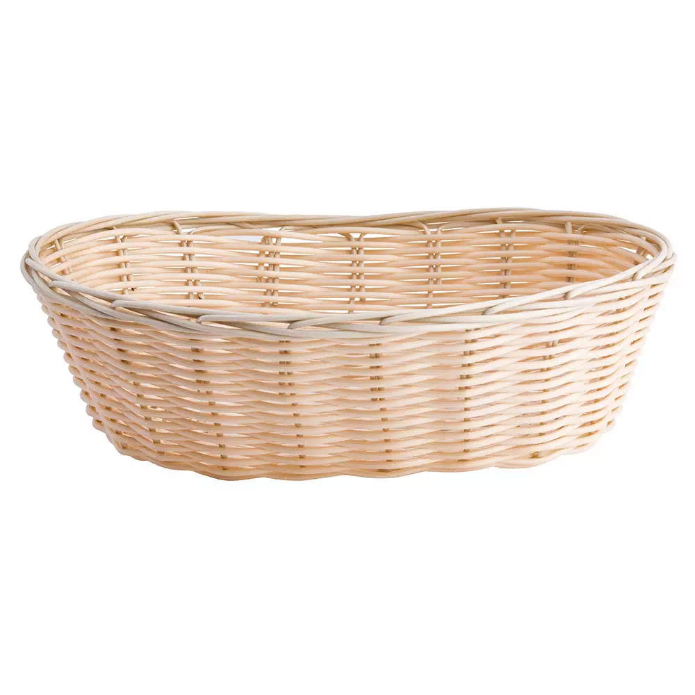 Tablecraft Handwoven Oval Basket, Natural, 10x22L x 6 1/2x22W x 3x22H,12 Packs