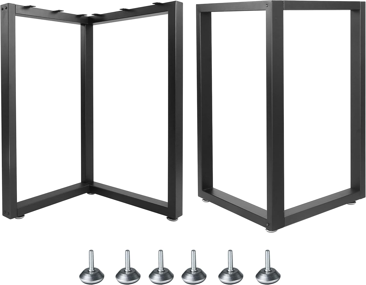 Lendpea Metal Table Legs Square Tube Table Legs,Heavy Duty Desk Legs Dining Table Legs Industrial Furniture Legs ,Modern Coffee Table Legs,Set of 2 28�� Height 18 Wide with 4 Casters