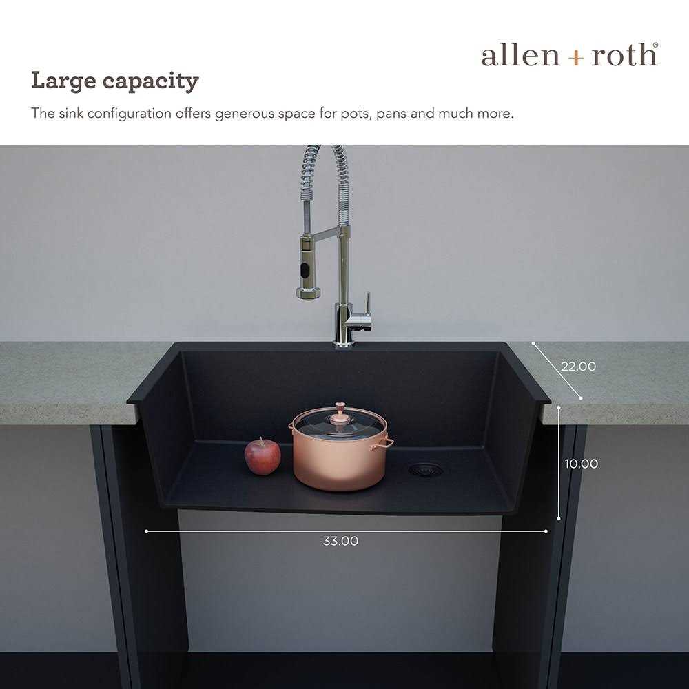 allen + roth Deforest Collection Dual-mount Nero Single Bowl 5-Hole Kitchen Sink SIGN100XLDM13