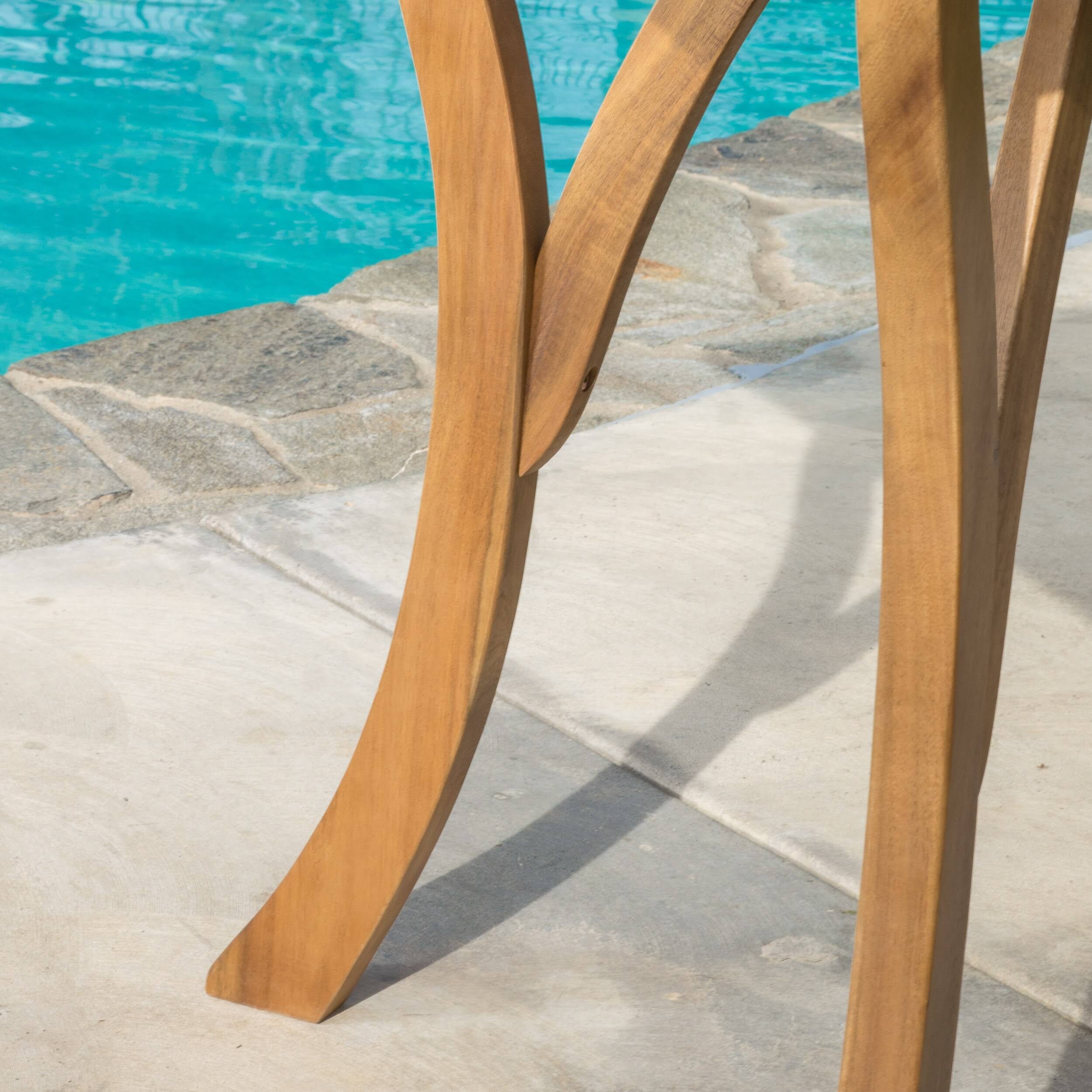 Christopher Knight Home Hermosa Outdoor Acacia Wood Square Dining Table Gray