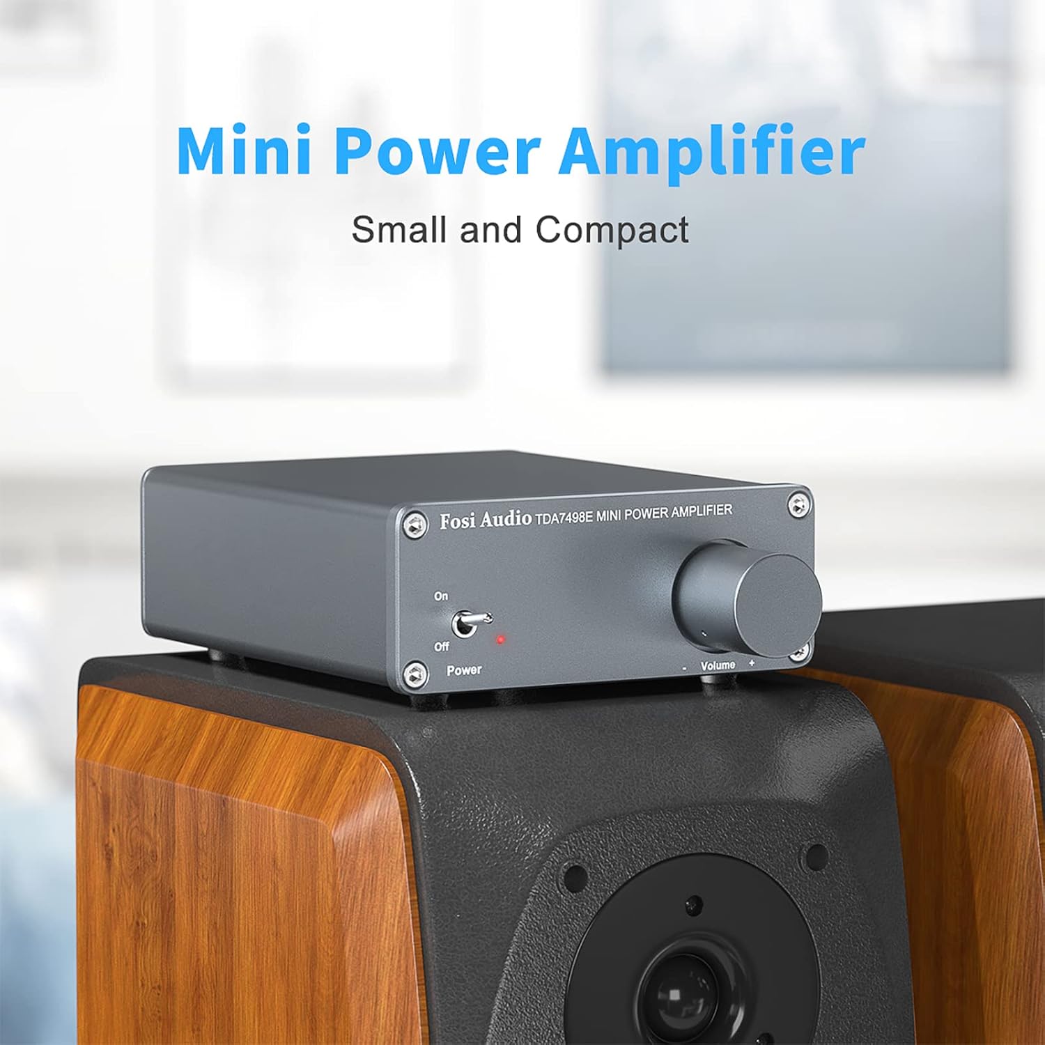 Fosi Audio TDA7498E 2 Channel 160W x2 Stereo Audio Amplifier Mini Hi-Fi Class D Integrated Amp for Passive Speakers with 24V Power Supply Pack of 2