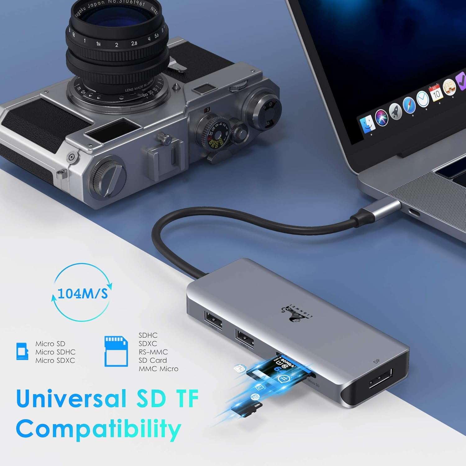 Docking Station, 9-in-1 Triple Display USB C to Dual HDMI Adapter with DisplayPort, 87W PD, 3 USB, SD/TF Card Reader, Docking Station Dual Monitor for Thunderbolt 3/USB-C(DisplayPort) Laptops Pack of 2