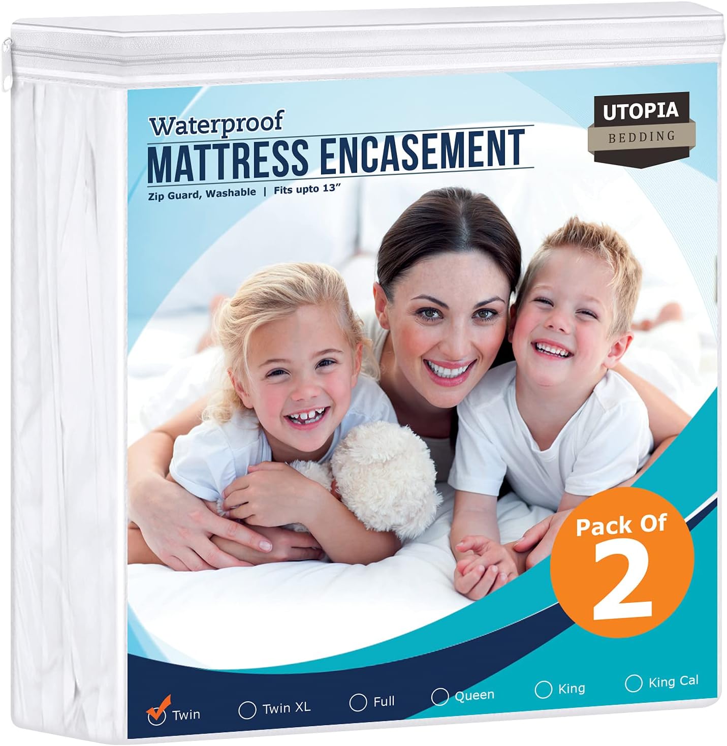 Utopia Bedding Zippered Mattress Encasement Twin XL, 100% Waterproof Mattress Protector, Absorbent, Six-Sided Mattress Cover