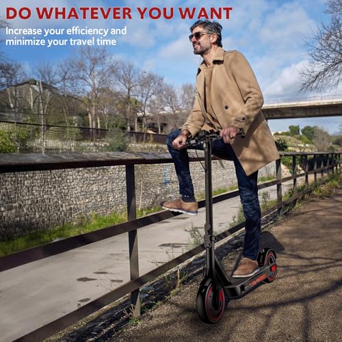 Electric Scooter for Adults Long Range Miles, 500/600W Motor & 10" Vacuum Tires, Foldable Design with Dual Disc Brakes, Smart App Control