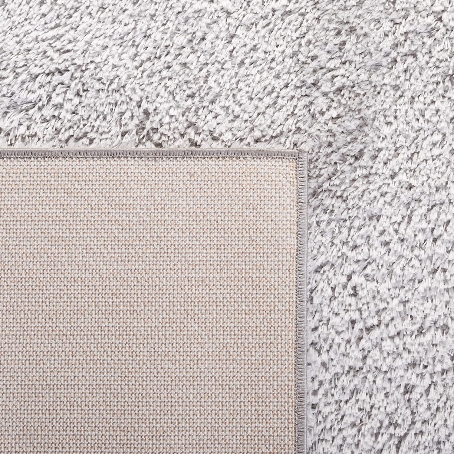 SAFAVIEH Tahoe Shag Collection Area Rug - 8' x 10', Light Grey, Solid Design, Non-Shedding & Easy Care, 1.2-inch Thick Ideal for High Traffic Areas in Living Room, Bedroom (THO670F)
