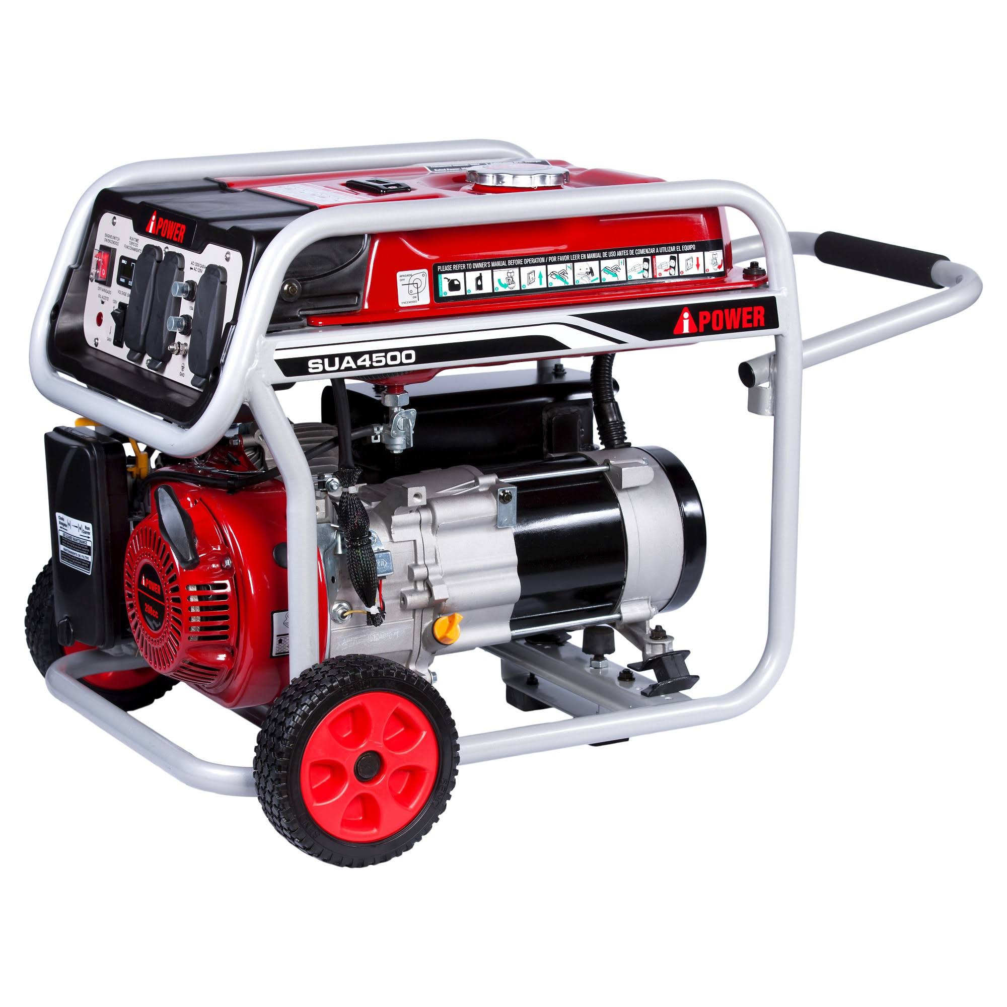 A-iPower 4000W Recoil Start Gasoline Powered Portable Generator, Black
