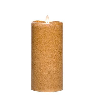 Spice Mottled LED Pillar Candle, 8 in.