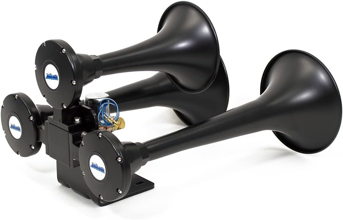 HornBlasters Outlaw Black 127H 1.5 Gallon 120PSI Train Horn Kit - All-In-One Air System - Easy Install - Big Sound