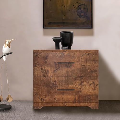 2 Drawer Wood Lateral File Cabinet, Storage Filing Cabinet with Anti-tilt Mechanism for Home Office Hanging Files Letter Legal