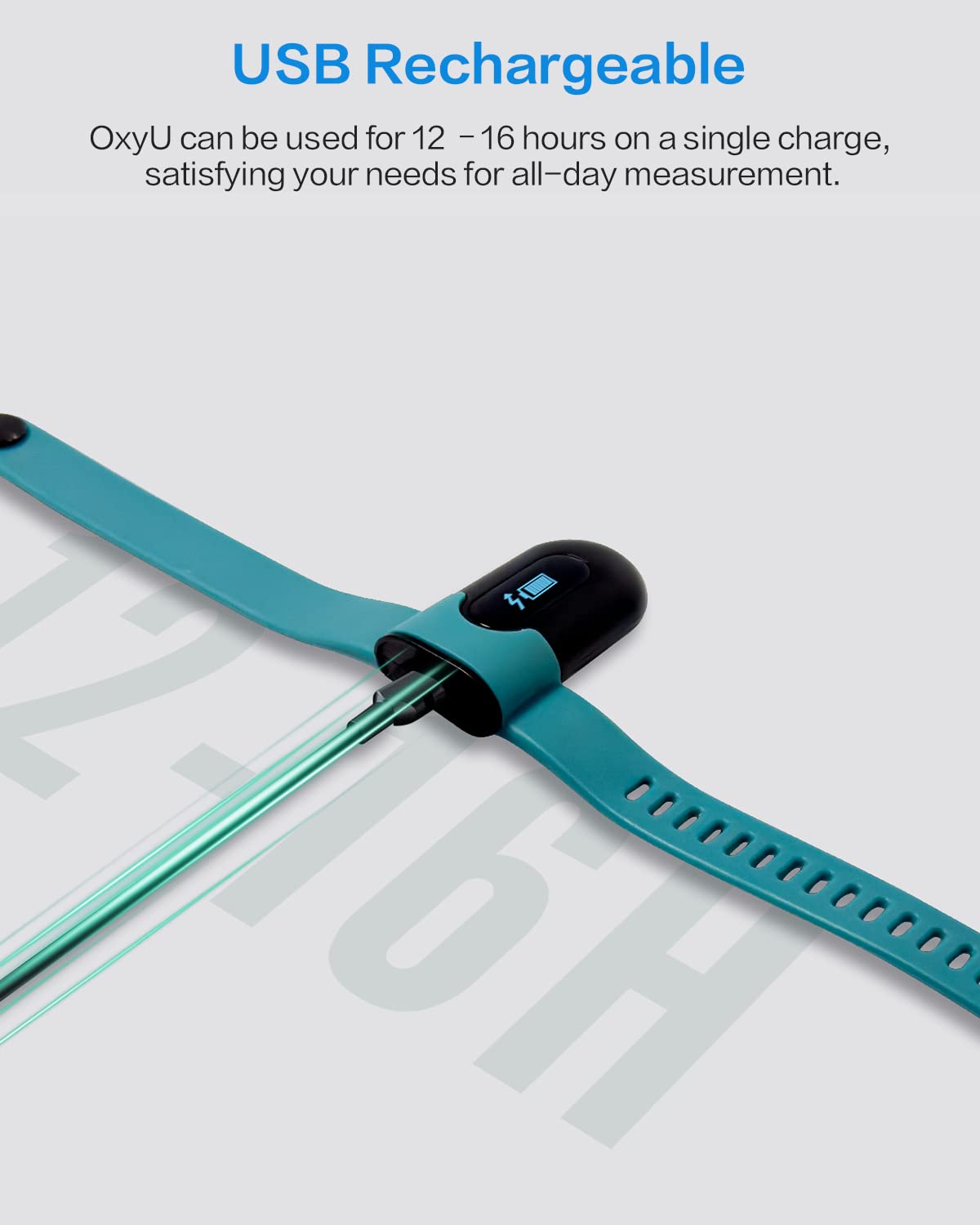 Vibeat OxyU Oxygen Monitor for O2 & Heart Rate Continuous Tracking, Wrist Wearable Pulse Oximeter, Notification of Threshold Exceed, Bluetooth Finger Oxygen Meter with Free App & PC Report